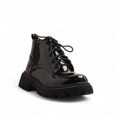 Europeon Union Women Black Vernis Leather Half Boot #3320